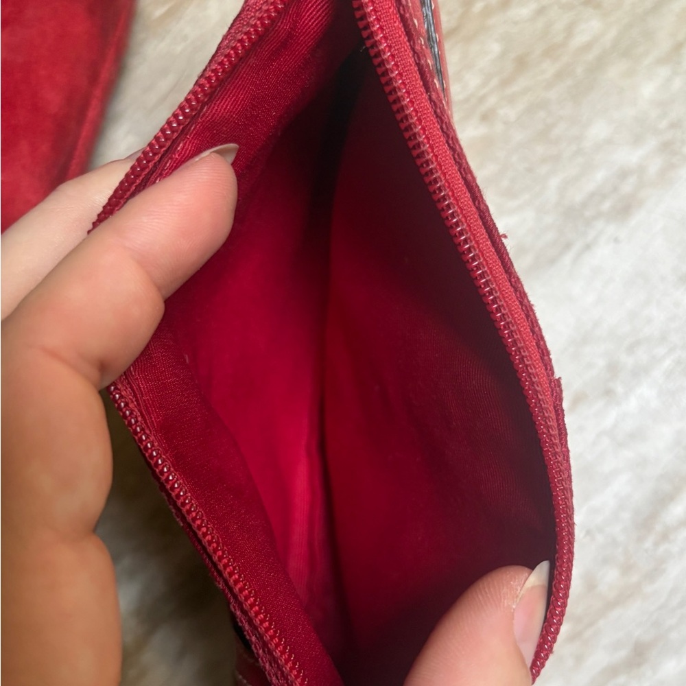Coach Red Signature Crossbody Bag + Pouch Set Leather Trim - Picture 10 of 10